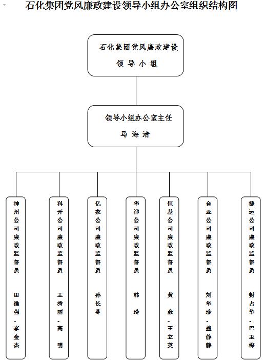 党风廉政领导小组办公室组织结构图